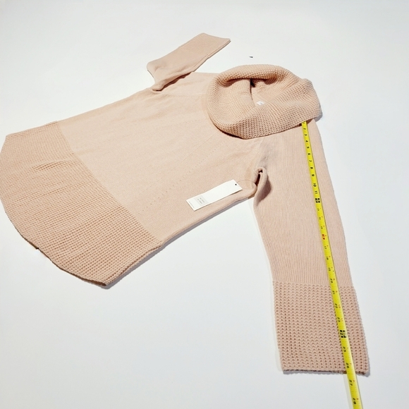 NWT Calvin Klein Pink Blush Cowl Neck Waffle Accent Sweater Women's (XL) - Picture 8 of 8